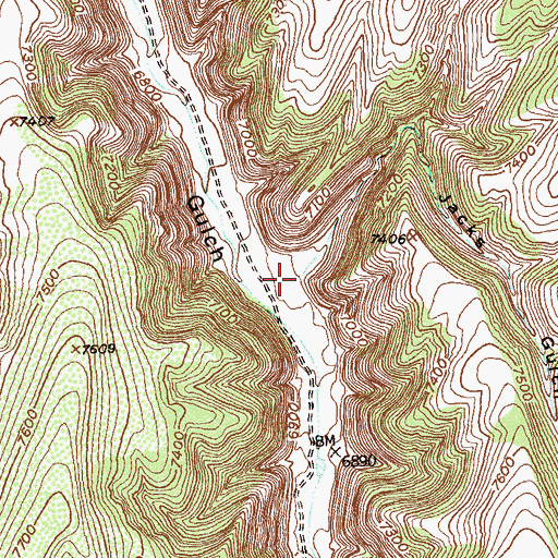 Topographic Map of Jacks Gulch, CO
