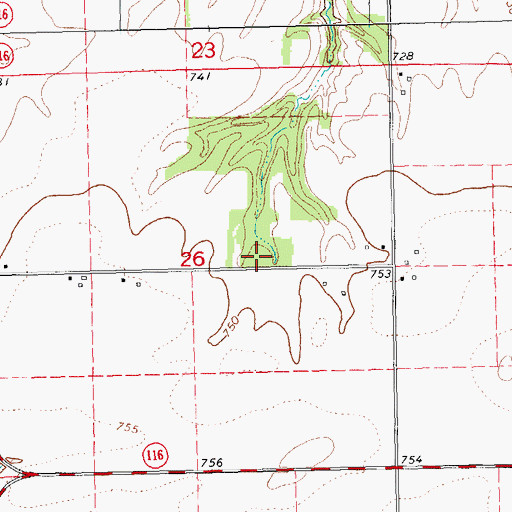 Topographic Map of South Prairie School (historical), IL