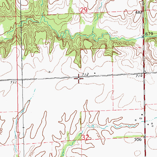 Topographic Map of South School (historical), IL