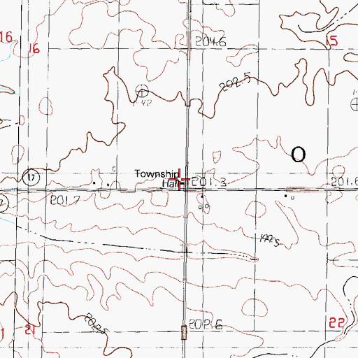 Topographic Map of Osage Township Hall, IL