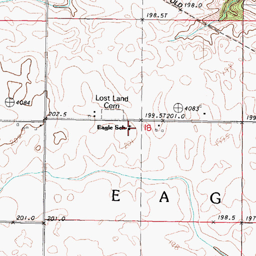 Topographic Map of Eagle School, IL