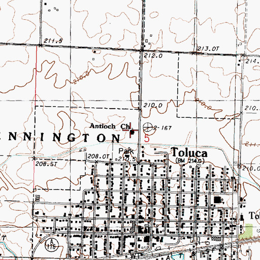Topographic Map of Antioch Christian Church, IL
