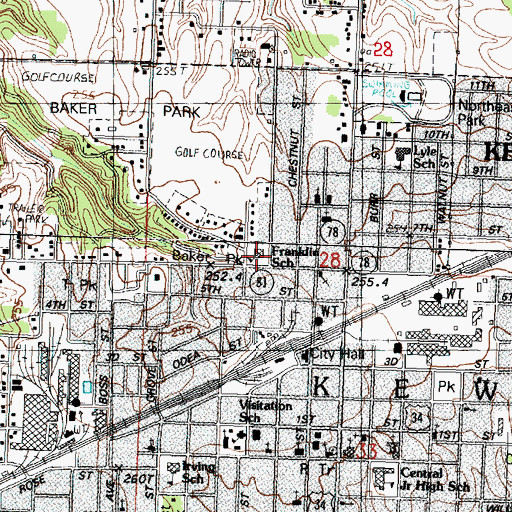 Topographic Map of Franklin Elementary School, IL