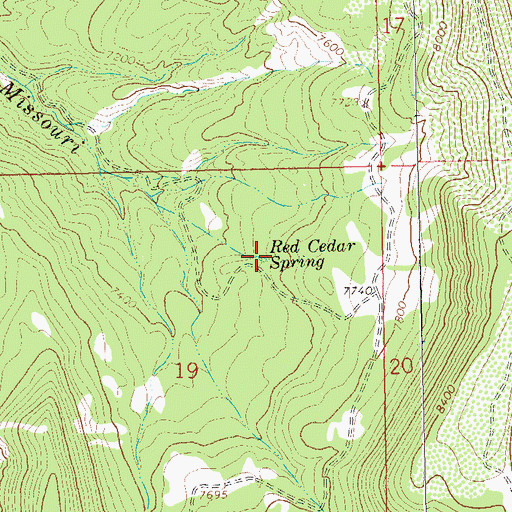 Topographic Map of Red Cedar Spring, CO