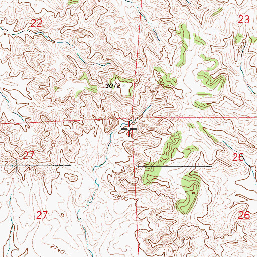 Topographic Map of Custer County, MT