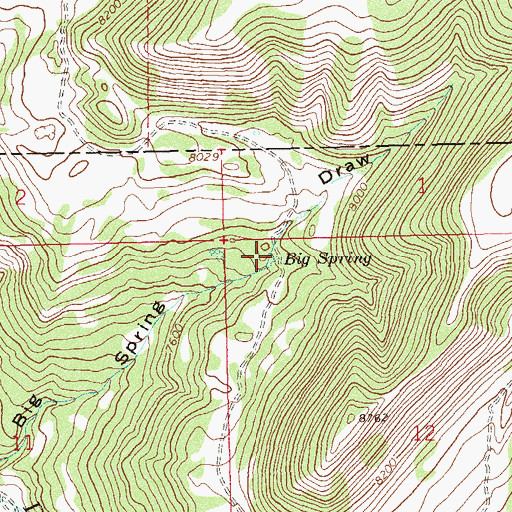 Topographic Map of Big Spring, CO