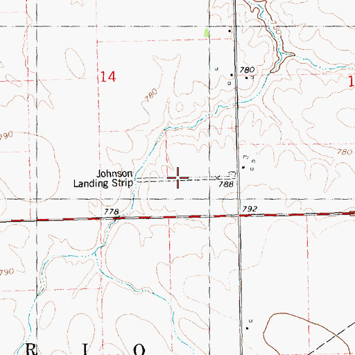 Topographic Map of Johnson Landing Strip (historical), IL