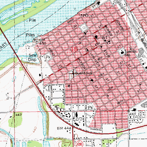 Topographic Map of Beard School, IL