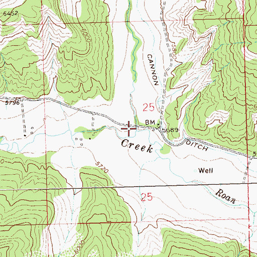 Topographic Map of Brush Creek, CO
