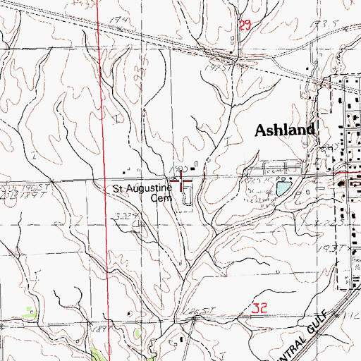 Topographic Map of Saint Augustine Catholic Cemetery, IL