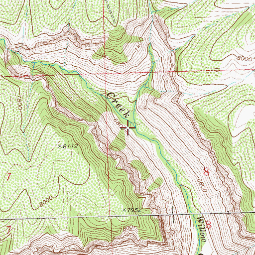 Topographic Map of No Name Creek, CO
