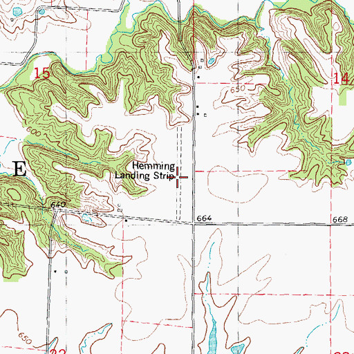 Topographic Map of Hemming Landing Strip (historical), IL