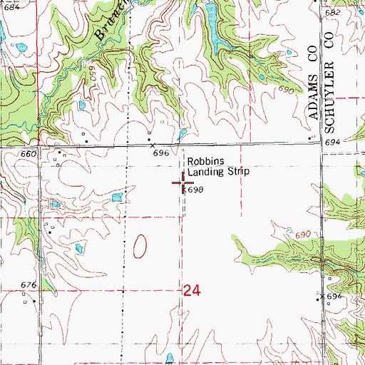 Topographic Map of Robbins Landing Strip (historical), IL