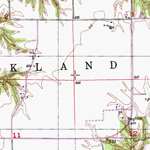 Topographic Map of Flatwoods School (historical), IL
