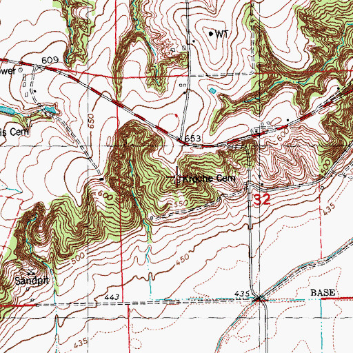 Topographic Map of Krohe Cemetery, IL