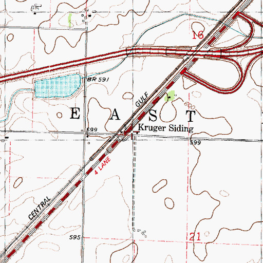 Topographic Map of Kruger Siding, IL