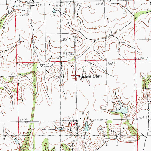 Topographic Map of Rucker Cemetery, IL