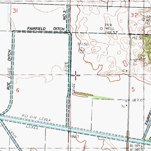 Topographic Map of Fairfield Ditch Number 3, IL