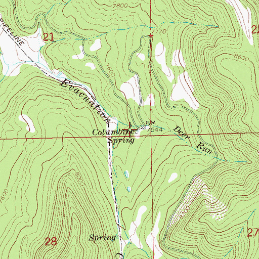Topographic Map of Columbine Spring, CO