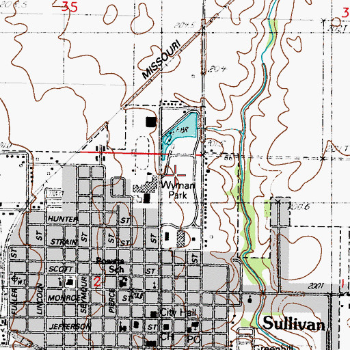 Topographic Map of Wyman Park, IL