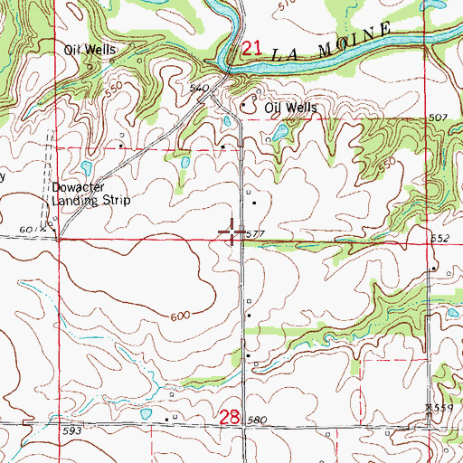 Topographic Map of Lamoine Chapel (historical), IL