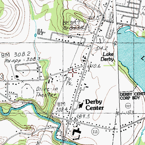 Topographic Map of Derby Post Office, VT