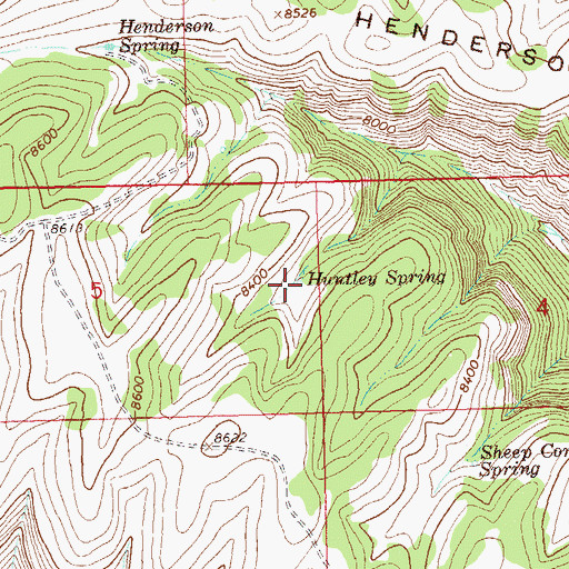 Topographic Map of Huntley Spring, CO