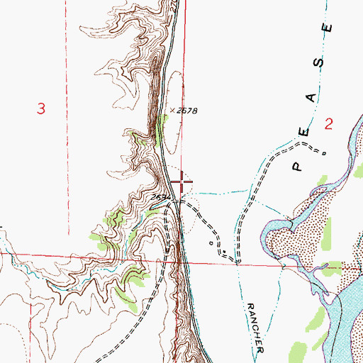 Topographic Map of Ash Coulee School (historical), MT