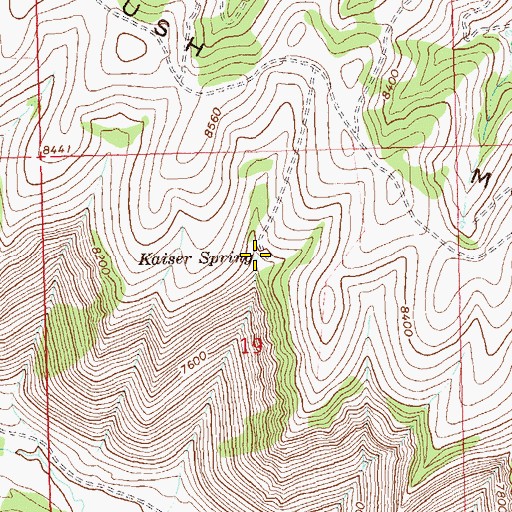 Topographic Map of Kaiser Spring, CO