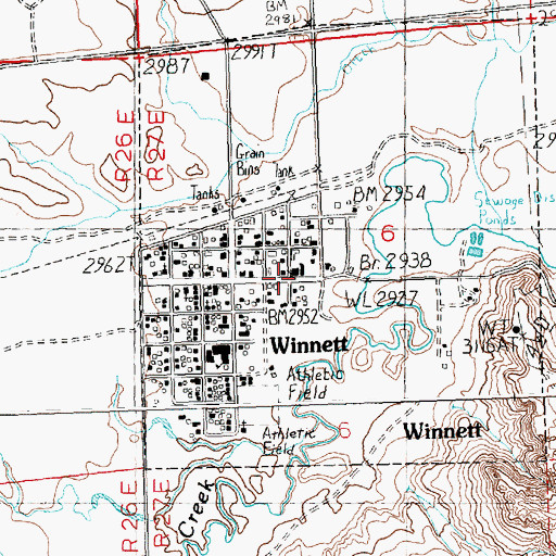Topographic Map of Petroleum County Courthouse, MT