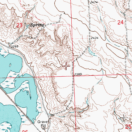 Topographic Map of Milk River - Dodson Dam Unit Wildlife Management Area, MT