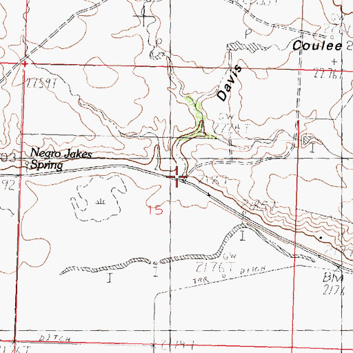 Topographic Map of Terrells Coulee, MT