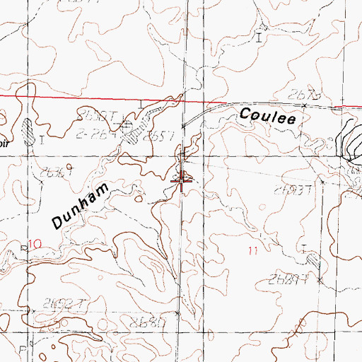 Topographic Map of Voje Coulee, MT