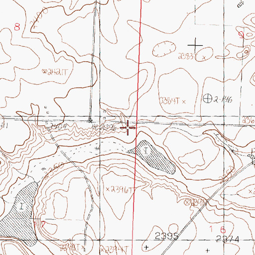 Topographic Map of North Strater School (historical), MT