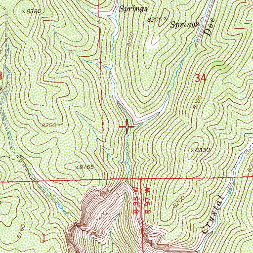 Topographic Map of Pearl Creek, CO
