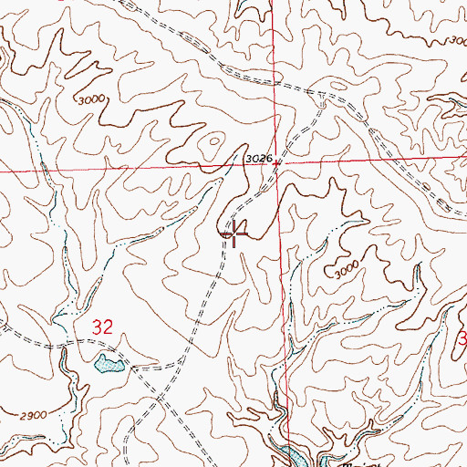 Topographic Map of Manning Corral Prairie Dog Town, MT
