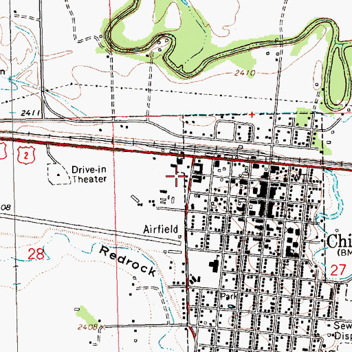 Topographic Map of Church of Christ, MT