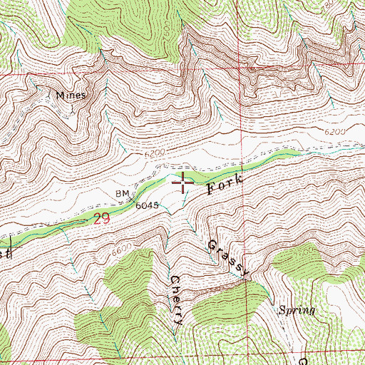 Topographic Map of Grassy Gulch, CO