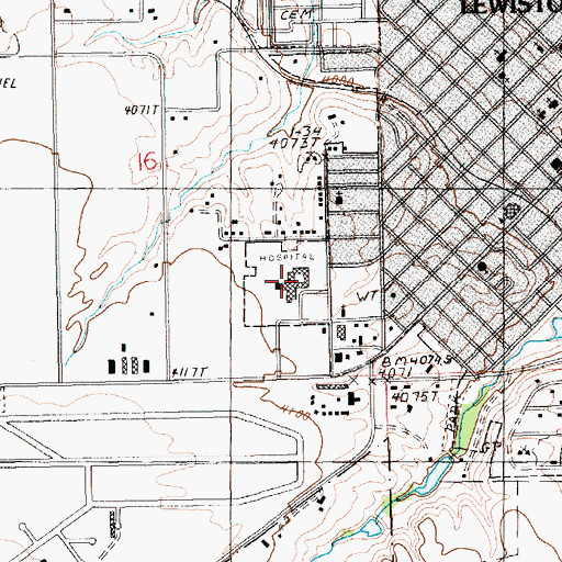 Topographic Map of Central Montana Medical Center, MT