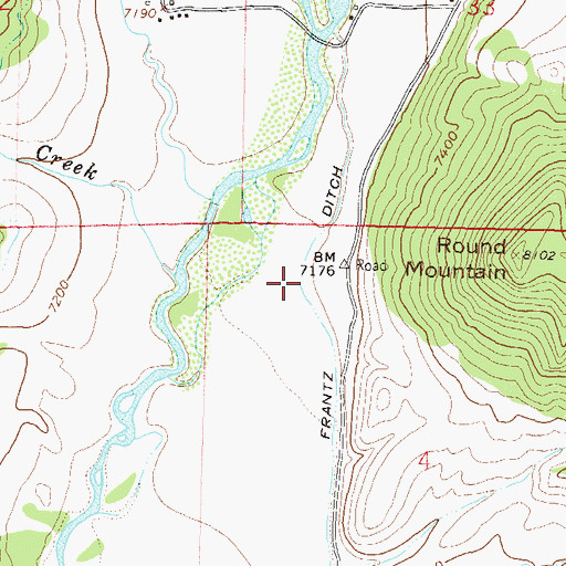 Topographic Map of Frantz Ditch, CO
