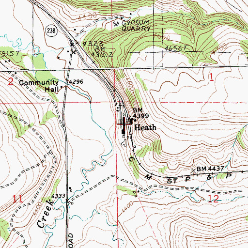 Topographic Map of Heath Post Office (historical), MT