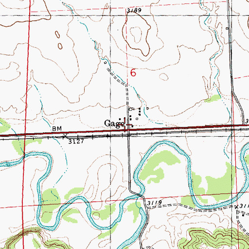 Topographic Map of Gage Post Office (historical), MT