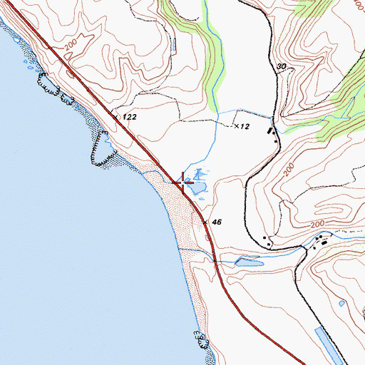 Topographic Map of Scott Creek Marsh, CA