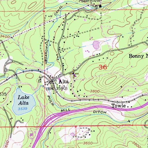 Topographic Map of Alta - Dutch Flat Elementary School, CA