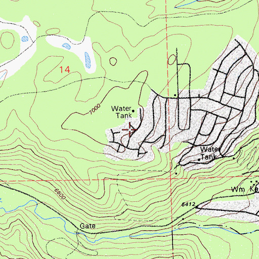 Topographic Map of Twin Peaks Estates, CA