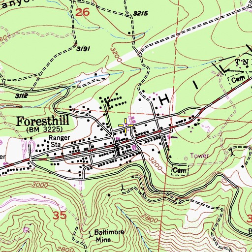 Topographic Map of Veterans Memorial Building, CA
