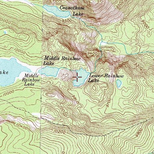 Topographic Map of Lower Rainbow Lake, CO