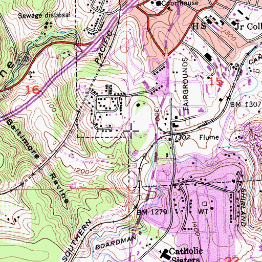 Topographic Map of Auburn Recreation Park, CA