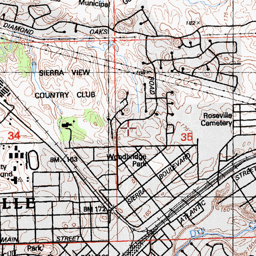 Topographic Map of Ferris Spanger Elementary School, CA