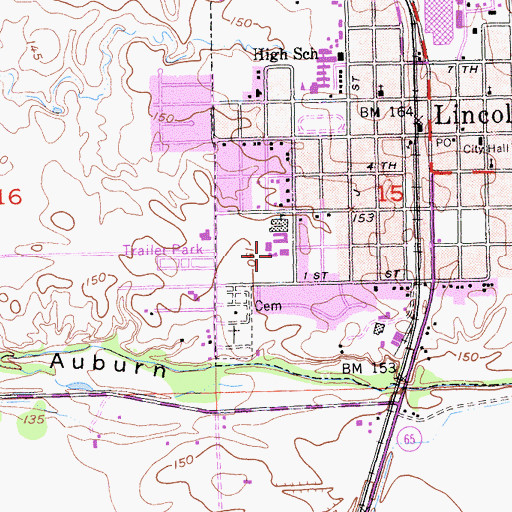 Topographic Map of Glen Edwards Elementary School, CA